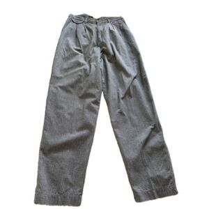 Vintage 80s Lee Trousers Pleated High Waist Black White Fisherman Sz 28